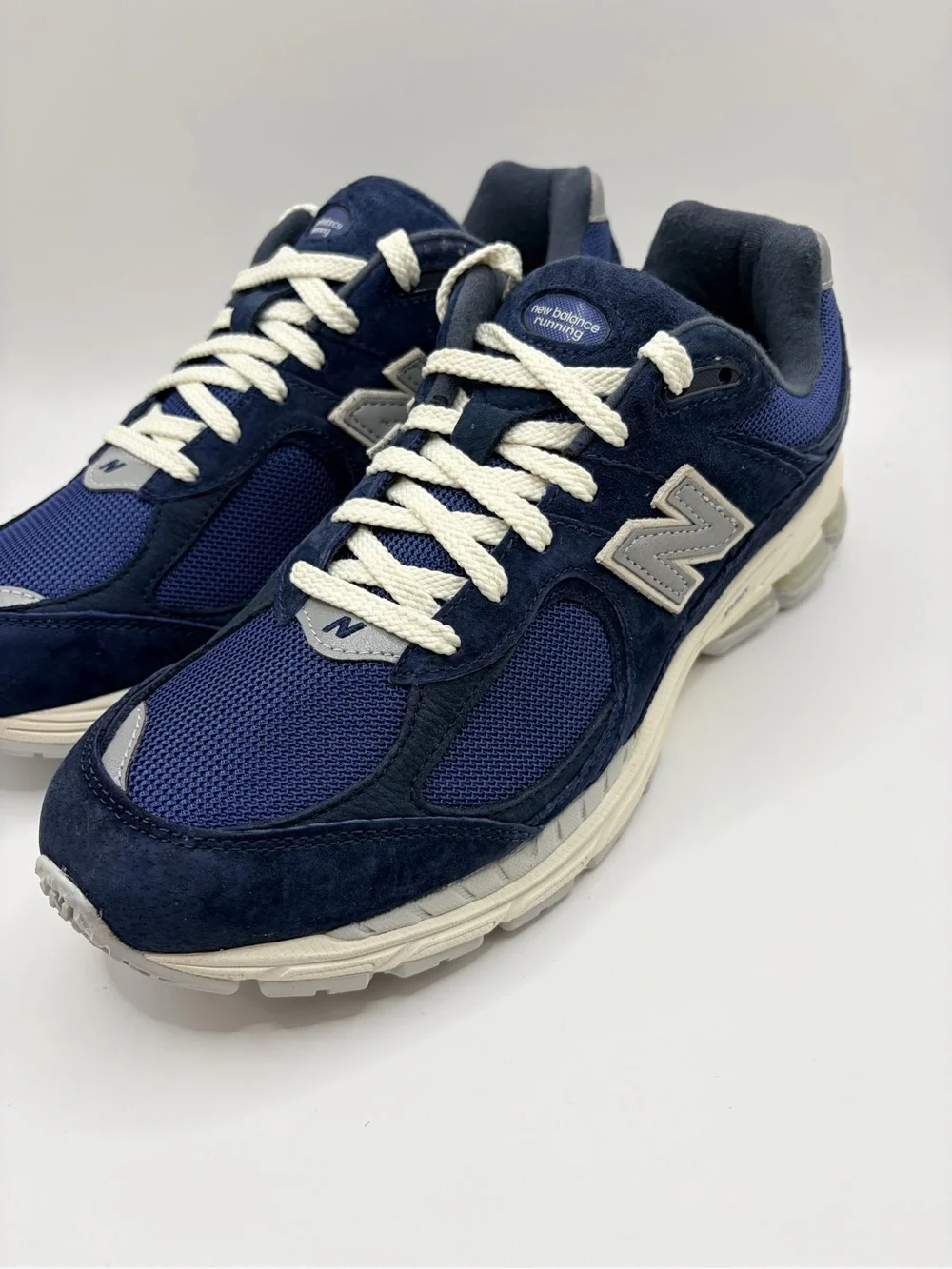 New Balance Navy and White 2002R Suede Mesh Runner